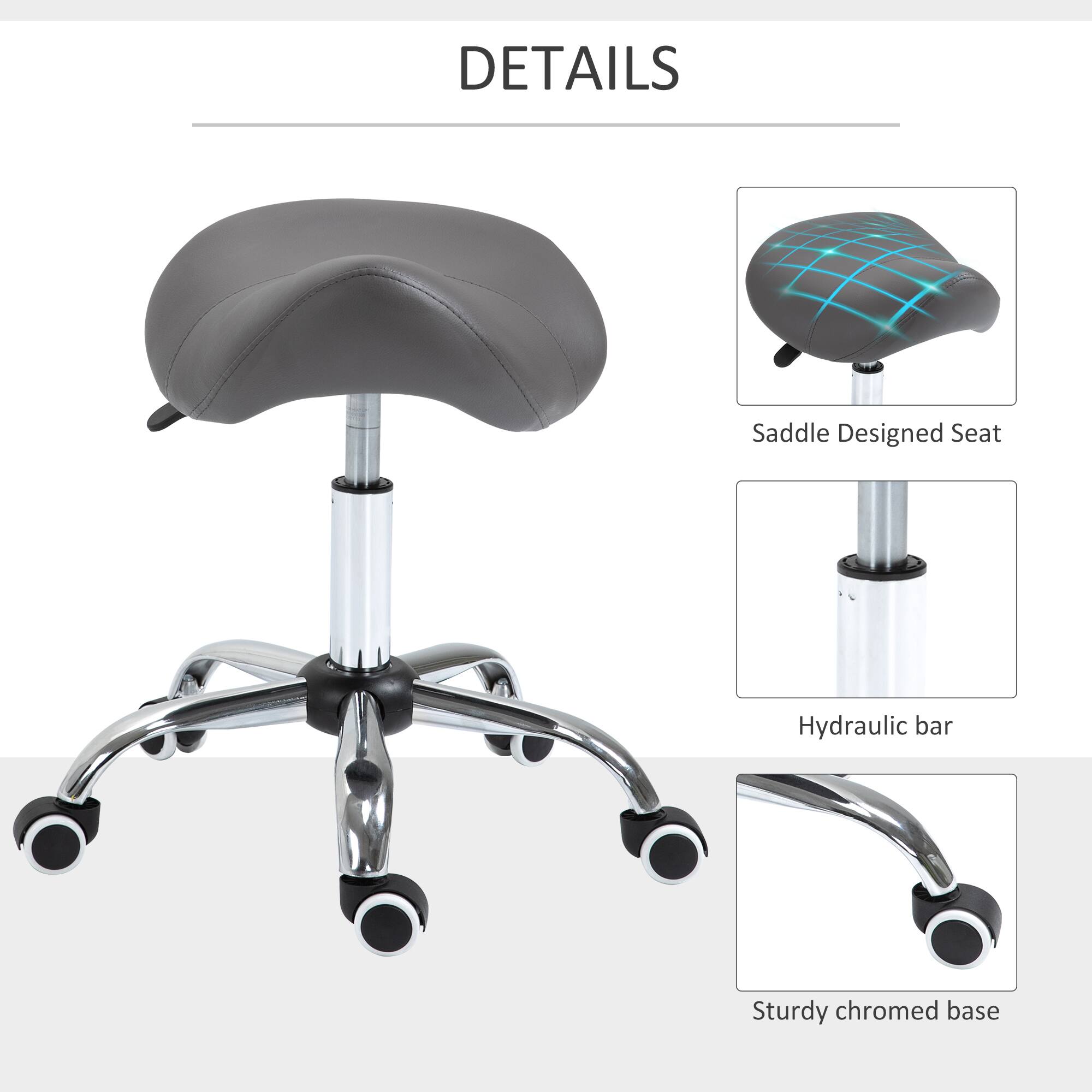 DETAILS

- Saddle Designed Seat
- Hydraulic bar
- Sturdy chromed base
