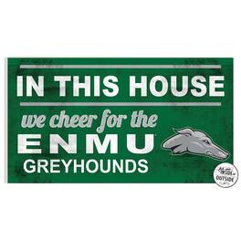 Jardine - Eastern New Mexico Greyhounds 11" x 20" Indoor/Outdoor In This House Sign - Green