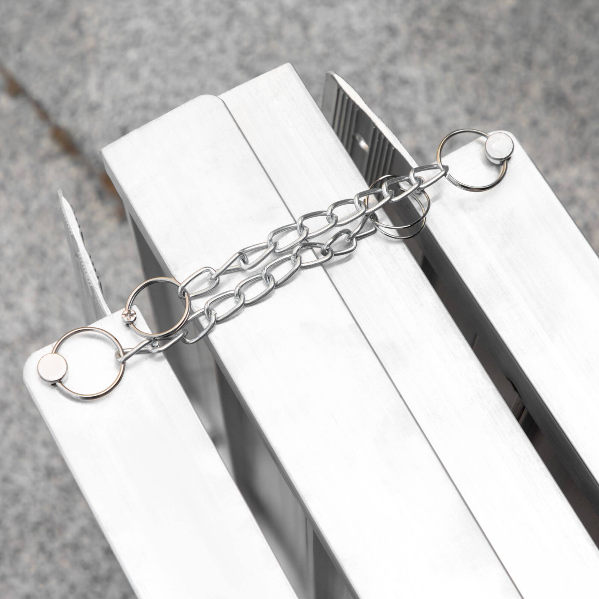 Alt View 8. Homcom - Wheelchair Ramp 6FT, Folding Aluminum Threshold Ramp with Non-Slip Surface, Transition Plate, 594lbs Weight Capacity - Black.