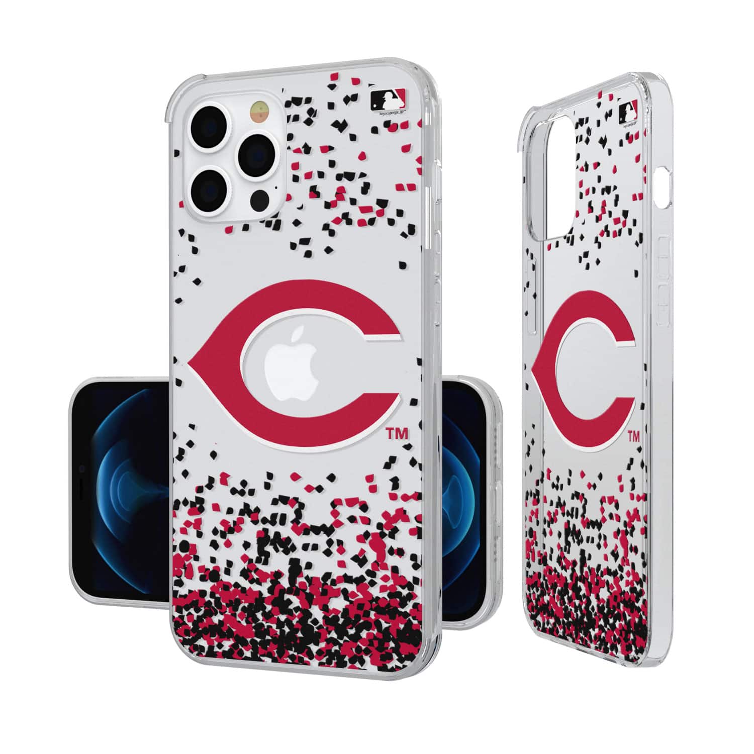 Keyscaper - MLB - Cincinnati Reds iPhone Confetti Design Clear Case - 13 mini - Multicolor