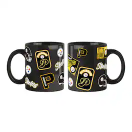 Logo Brands - Pittsburgh Steelers 2-Pack 15oz. Color Mug Set - Black