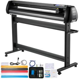 VEVOR - Vinyl Cutter, 53inch Vinyl Cutter Plotter with Stand, Adjustable Speed Force for Sign Making Vinyl Plotter, SignMaster - Black