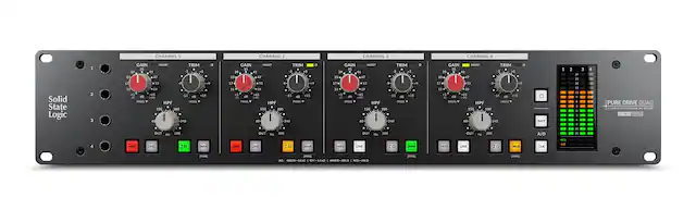 CHANNEL 1
GAIN
INSERT
TRIM
HPF
PRESS
OUT
LINE
DRIVE
PURE DRIVE QUAD
12-BIT
A/D
CLK
RATE
A0-
E TYPE
GREEN
TYPE
CHANNEL 2
GAIN
INSERT
TRIM
HPF
PRESS
OUT
LINE
DRIVE
PURE DRIVE QUAD
12-BIT
A/D
CLK
RATE
A0-
E TYPE
GREEN
TYPE
CHANNEL 3
GAIN
INSERT
TRIM
HPF
PRESS
OUT
LINE
DRIVE
PURE DRIVE QUAD
12-BIT
A/D
CLK
RATE
A0-
E TYPE
GREEN
TYPE
CHANNEL 4
GAIN
INSERT
TRIM
HPF
PRESS
OUT
LINE
DRIVE
PURE DRIVE QUAD
12-BIT
A/D
CLK
RATE
A0-
E TYPE
GREEN
TYPE
Solid State Logic
PURE DRIVE QUAD
12-BIT 22-BIT 12-BIT 22-BIT 12-BIT 22-BIT 12-BIT 22-BIT