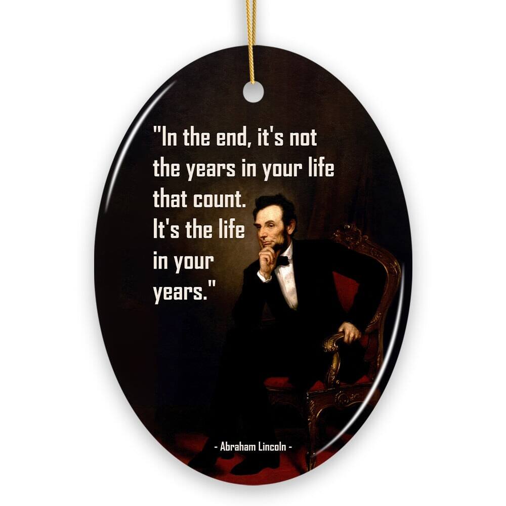 OrnamentallyYou - Abraham Lincoln Motivational Life Quote Ornament Inspirational Gift - Multi-colored
