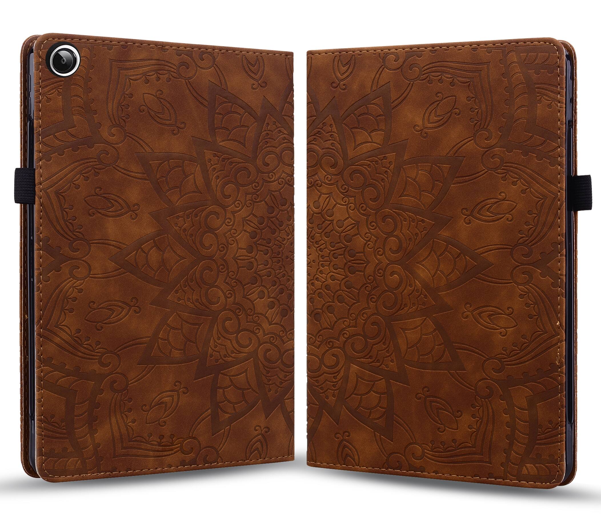 Alt View 1. Dteck - Case for Samsung Galaxy Tab A11+/A11 Plus SM-X230 & Tab A9+/A9 Plus SM-X210,Shockproof Embossed PU Leather Folio Cover - Brown.