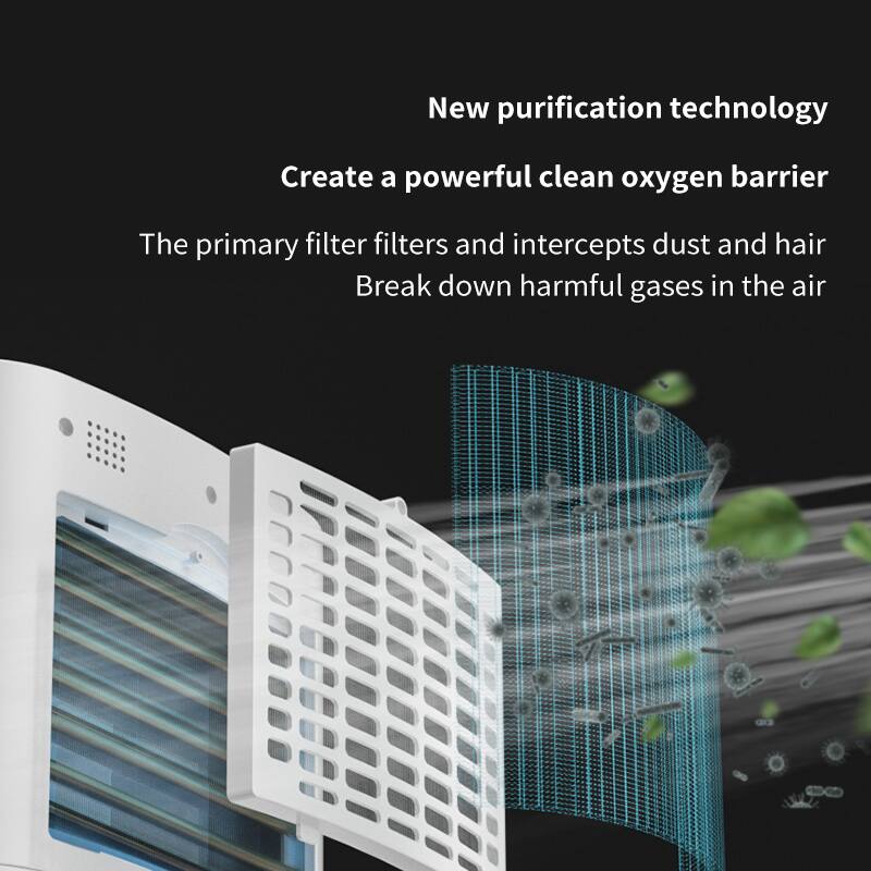 New purification technology  
Create a powerful clean oxygen barrier  

The primary filter filters and intercepts dust and hair  
Break down harmful gases in the air