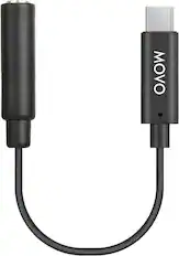 Front. MOVO - Movo UCMA-1 Female 3.5mm TRS Microphone Adapter Cable to USB Type-C Connector Dongle.