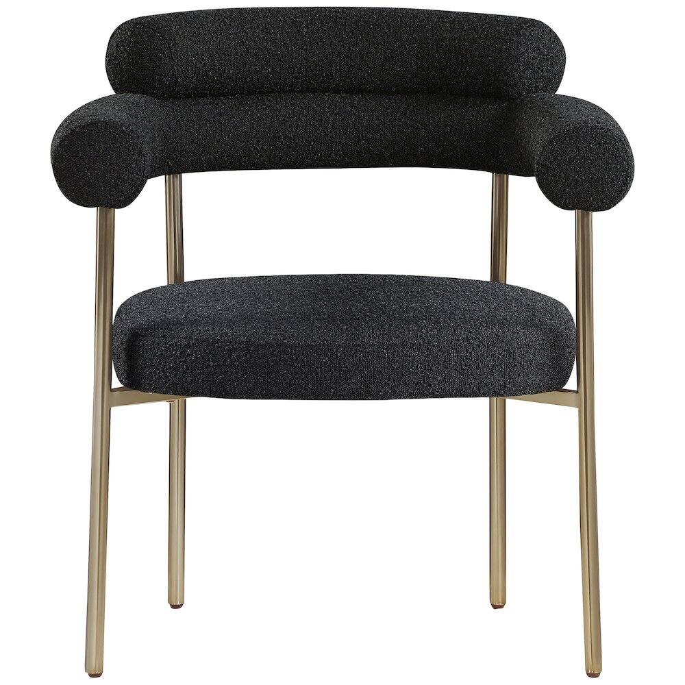 Alt View 2. Meridian Furniture - Blake Black Boucle Fabric Dining Chair, Set of 2 - Black.