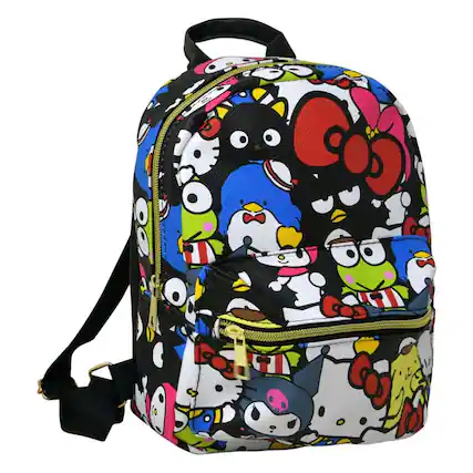 Front. UPD - Hello Kitty and Friends 10" Faux Leather Mini Backpack - A Cute and Compact Companion for Young Hearts! - Multicolored.