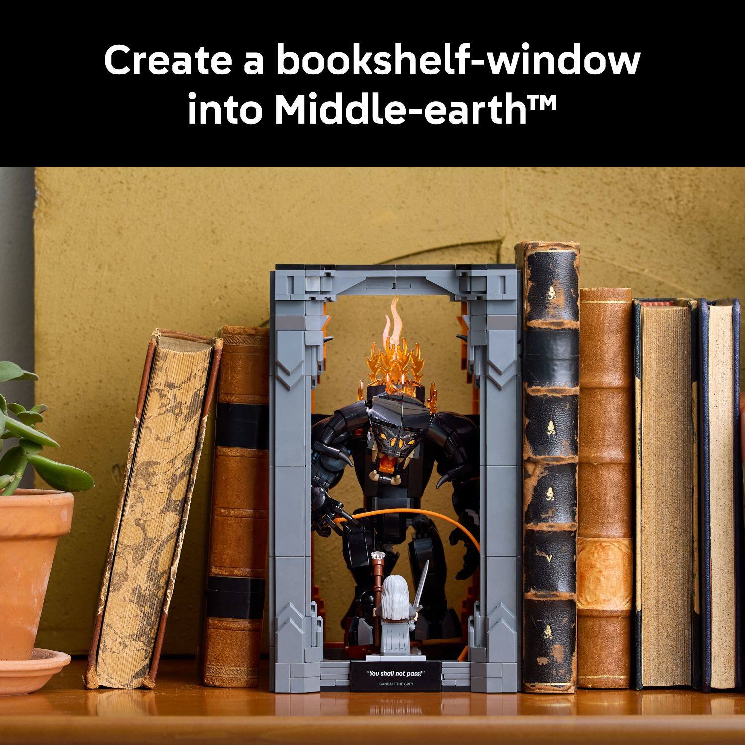 Create a bookshelf-window into Middle-earth™. You shall not pass!