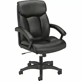 HON - VL151 Executive High-Back Chair - Leather - 1 Each - Black