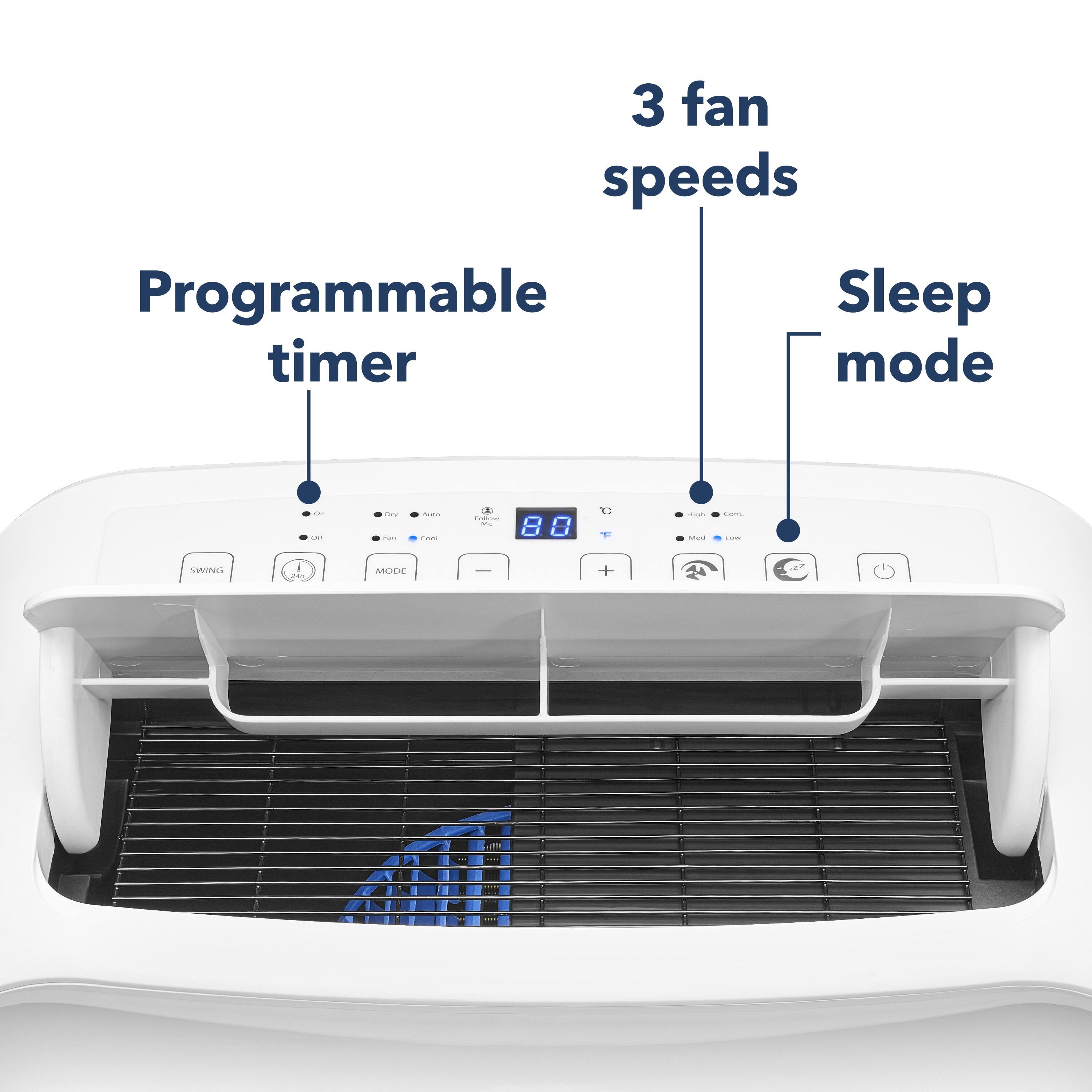 3 fan speeds Programmable Sleep timer mode