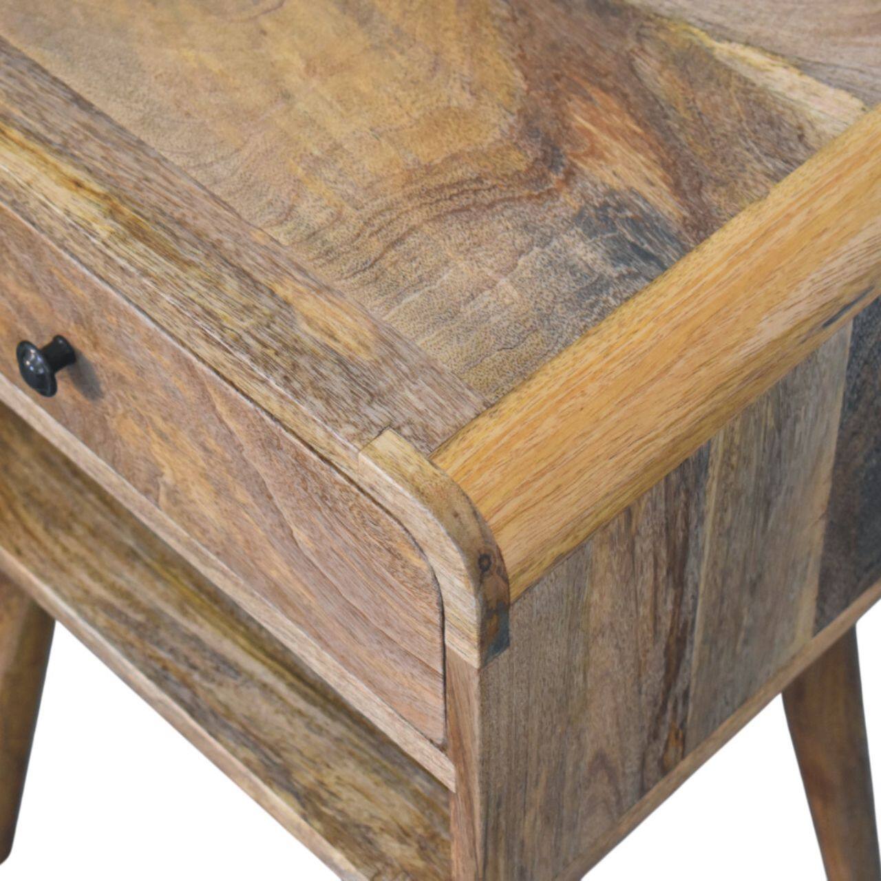 Alt View 1. Artisan Furniture - Artisan Furniture Solid Wood Avora Oak-ish Nightstand with Drawer and open slot - Oak.