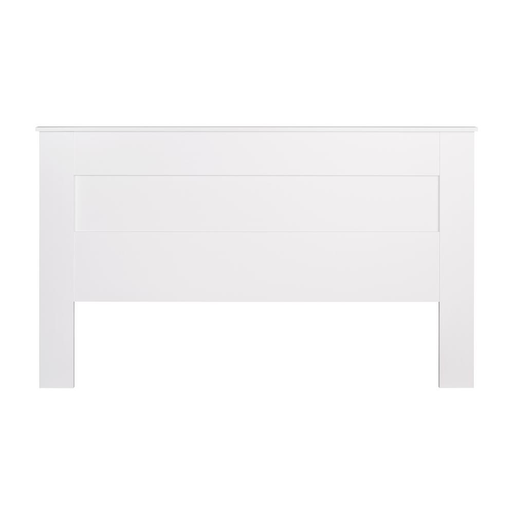 Angle. Prepac - King Flat Panel Headboard, White - White.