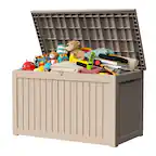 Front. Yardgrace - 270 Gallon Lockable Resin Deck Box Waterproof Outdoor Storage for Patio Furniture Garden Tools and Equipment - brown.