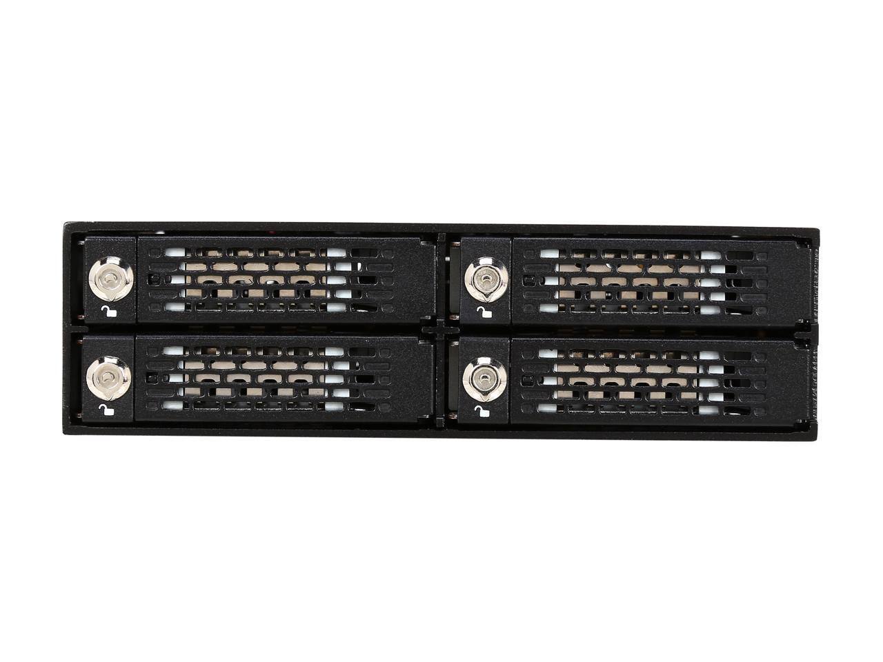 Alt View 1. Icy Dock - ICY DOCK Full Metal 4 x 2.5 SATA/SAS HDD & SDD Hot Swap Backplane Cage for 5.25 Drive Bay - ToughArmor MB994SK-1B.