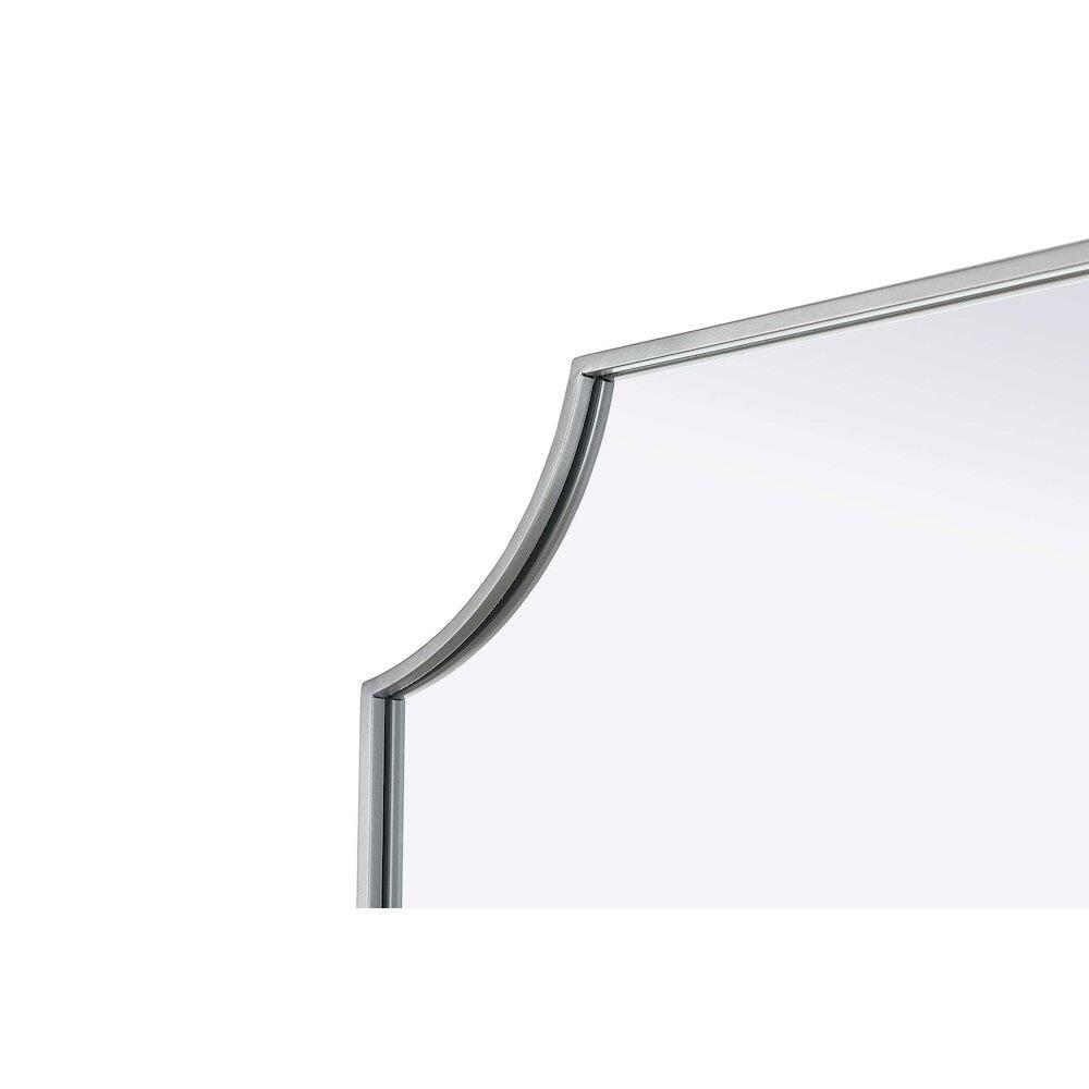 Left. Elegant Kitchen and Bath - Notched Metal Mirror 30x36 inch in Silver - Silver.