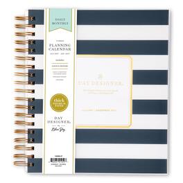 Blue Sky - 2027 Daily & Monthly Planner Calendar, 8"x10", Rugby Stripe Black