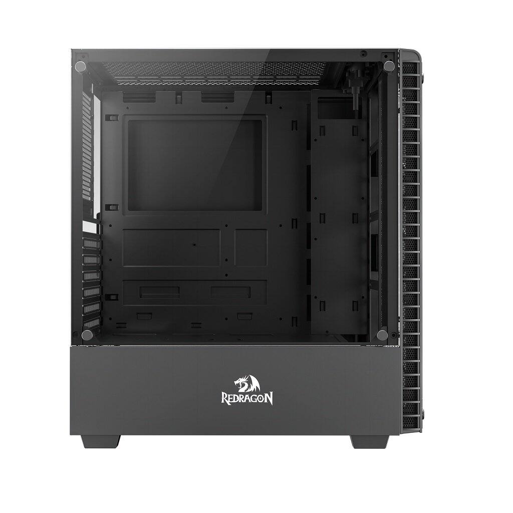 Alt View 1. REDRAGON - FIREFLIGHT GC-624 ATX Side Tempered Glass Gaming PC Case - Black.