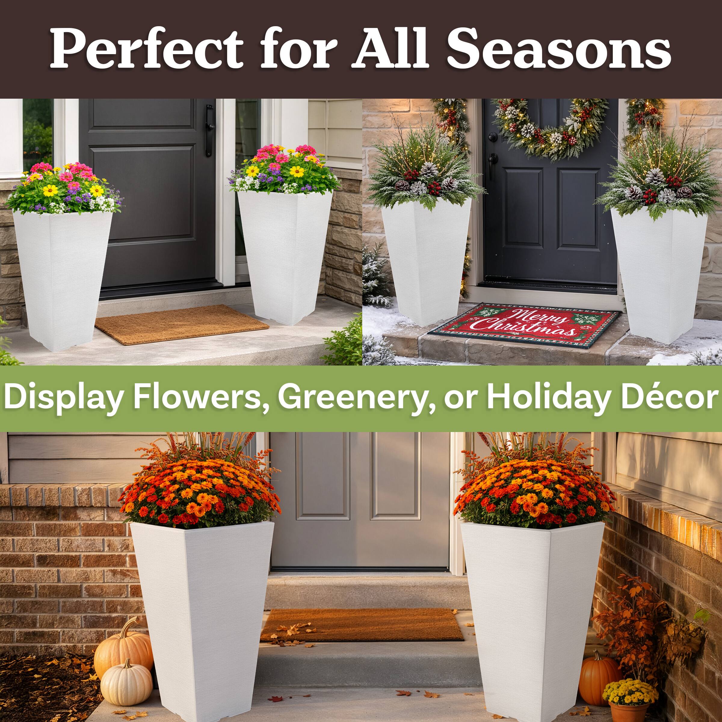 Perfect for All Seasons

Display Flowers, Greenery, or Holiday Décor