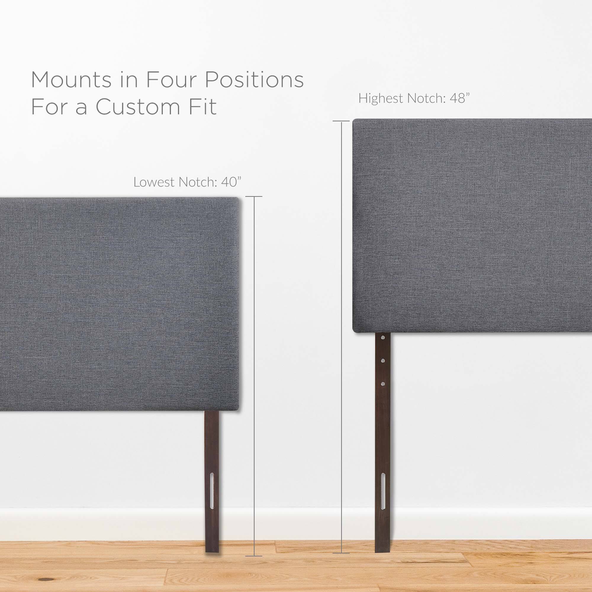 Mounts in Four Positions  
For a Custom Fit  

Highest Notch: 48"  
Lowest Notch: 40"