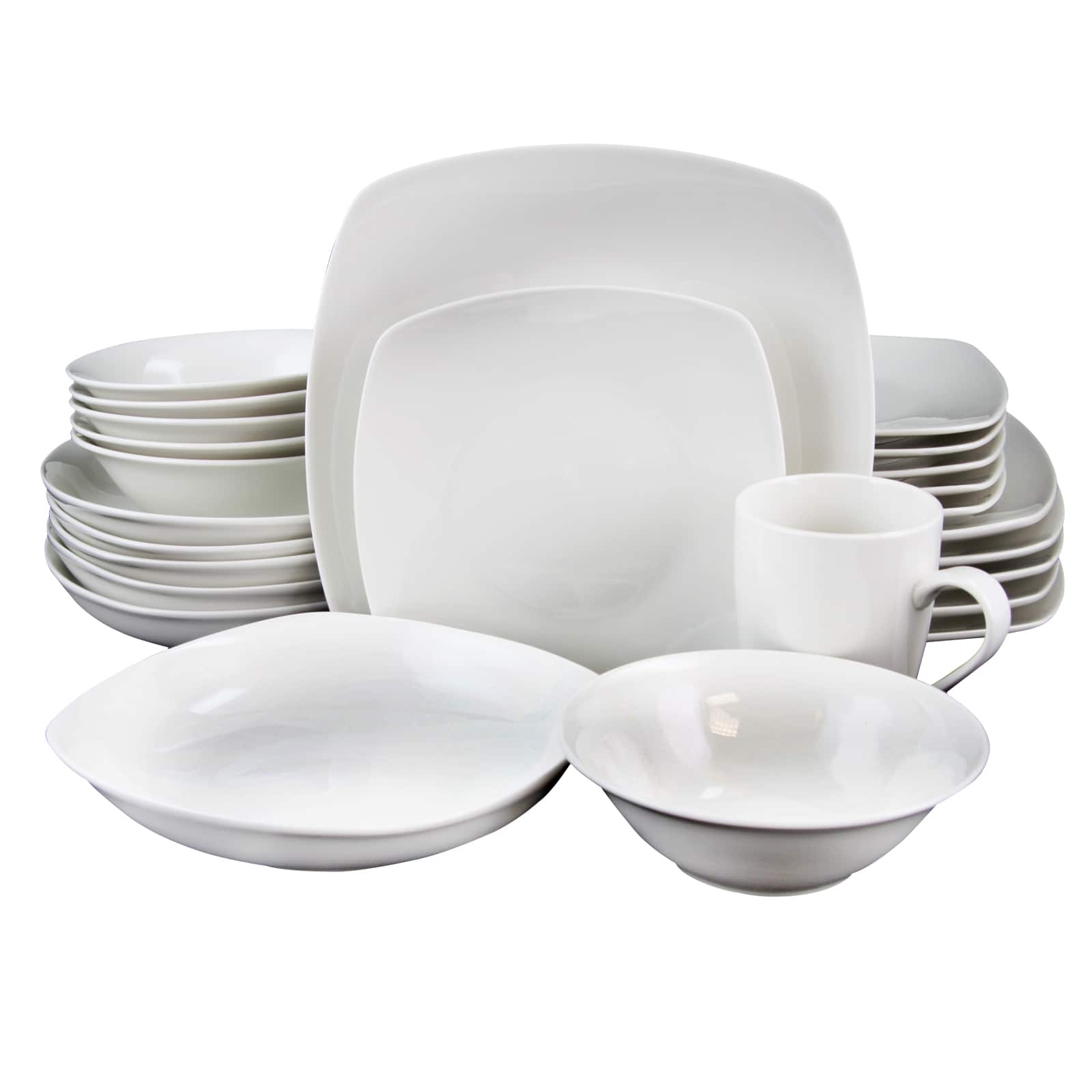 Gibson - Home Hagen Square Dinnerware Set, Set of 30 - White price history on PriceWatchPro