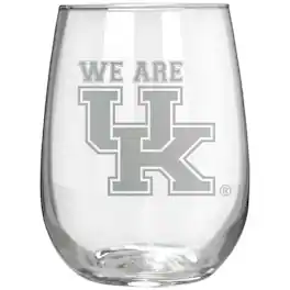 Great American Products - Kentucky Wildcats Etched 17oz. Rally Cry Stemless Wine Glass - Multicolor
