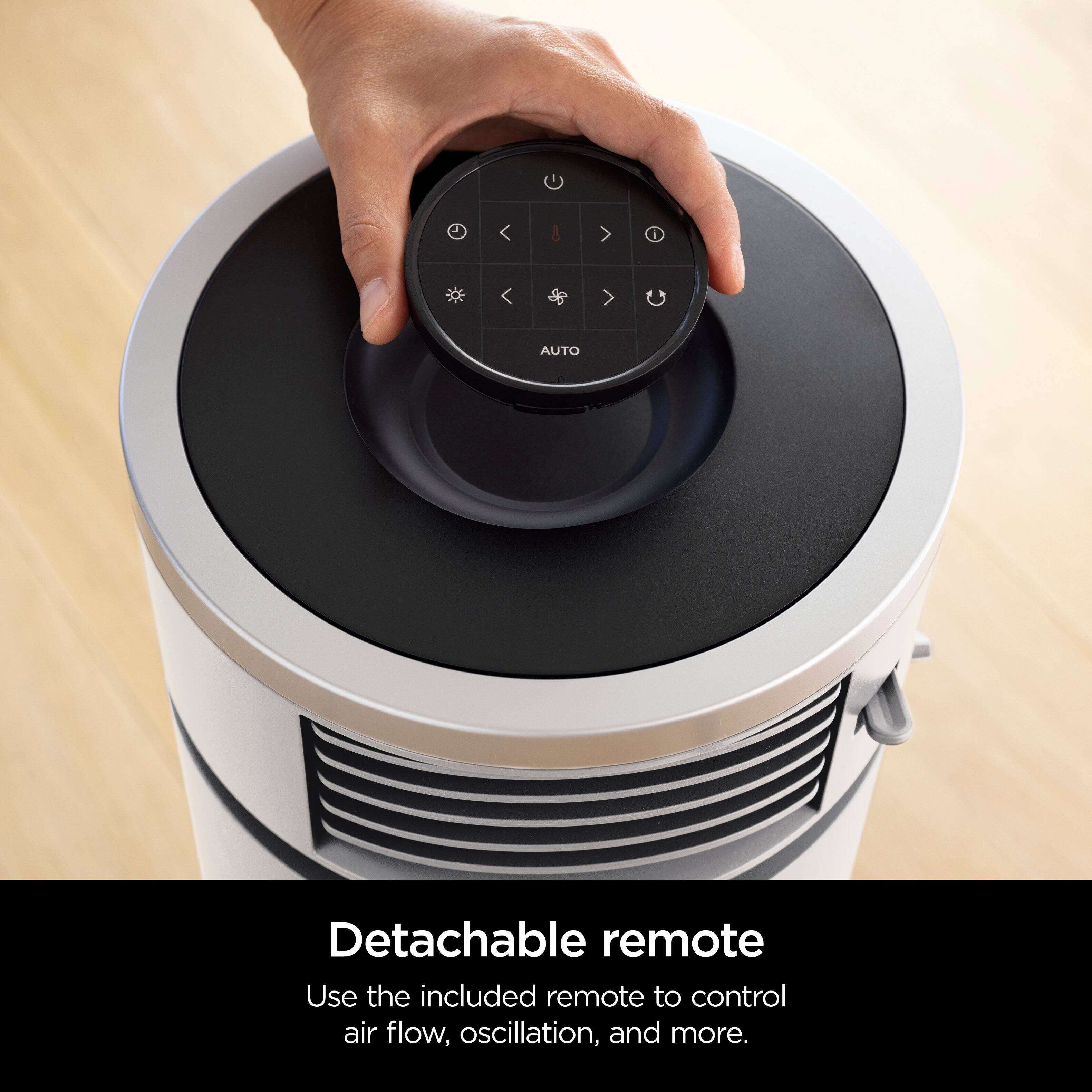 A 1 > AUTO Detachable remote Use the included remote to control air flow, oscillation, and more.