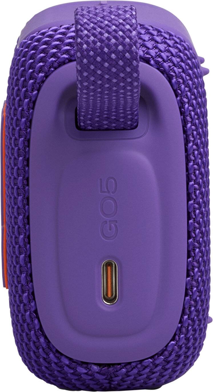 Left. JBL - Go 5 - Ultra-portable waterproof and drop-proof speaker - 2026 - Purple.