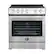 Alt View 2. Forno Appliances - Leonardo Espresso 5.0 cu. ft. Slide-In Oven Electric Convection Range in Stainless-Steel with Antique Brass Accents - Stainless steel.