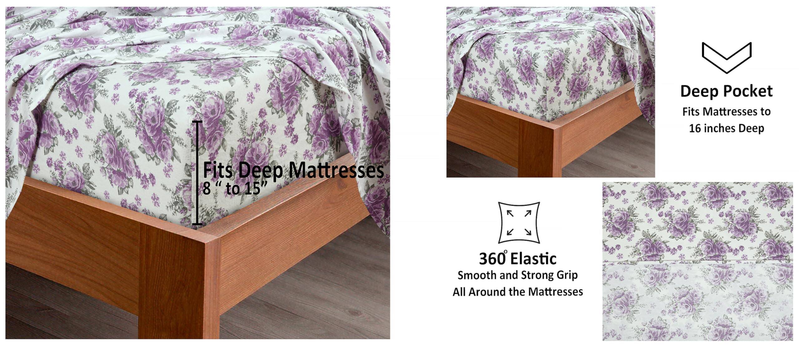 - Deep Pocket Fits Mattresses to 16 inches Deep
- Fits Deep Mattresses 8" to 15"
- 360° Elastic Smooth and Strong Grip All Around the Mattresses