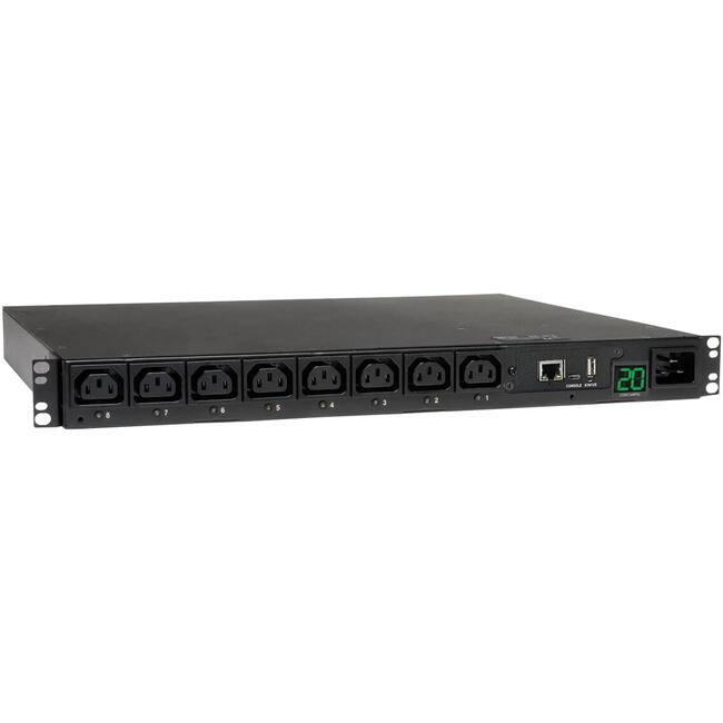 Front. Tripp Lite - Tripp Lite by Eaton PDU 3.7kW Single-Phase 208/230V Switched PDU - LX Platform 8 C13 Outlets C20 Input with L6-20P - Unknown.