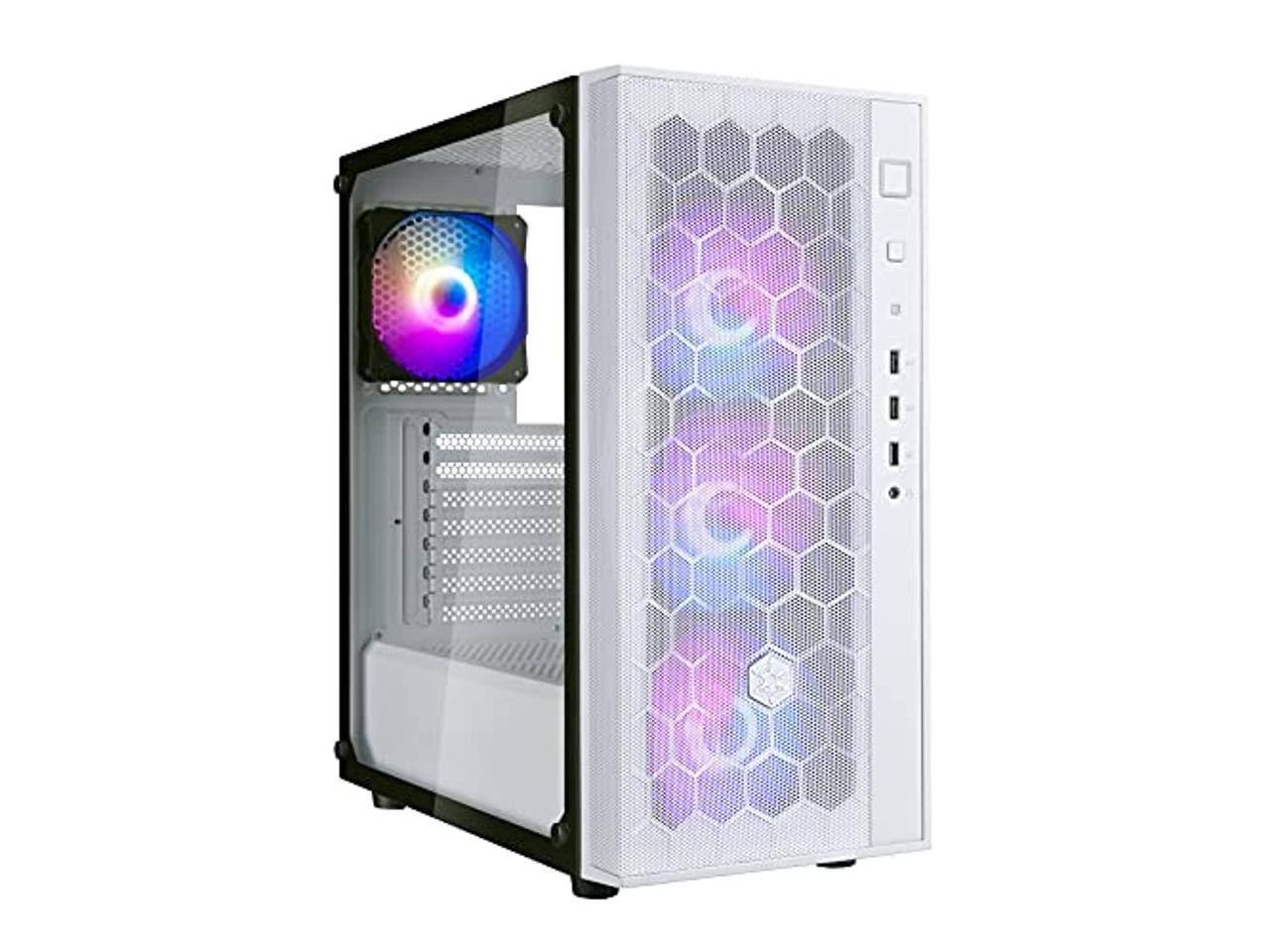 Front. SilverStone - silverstone far1w-pro tempered glass mid tower atx case with argb (fara r1 pro) - Silver.