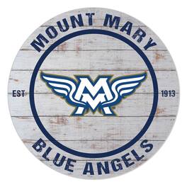 Jardine - Mount Mary Blue Angels 20'' x 20'' Indoor/Outdoor Weathered Circle Sign - White