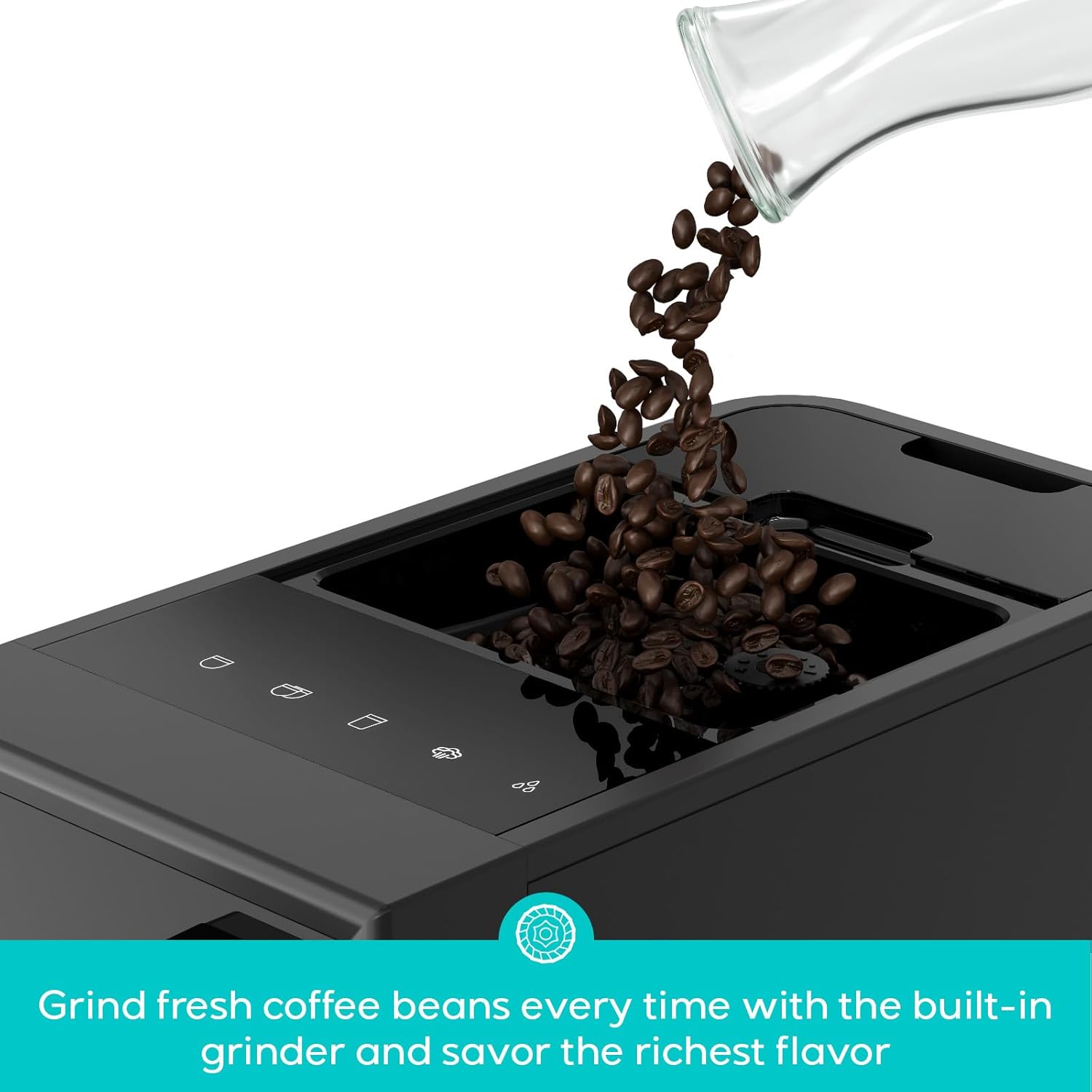 Grind fresh coffee beans every time with the built-in grinder and savor the richest flavor.