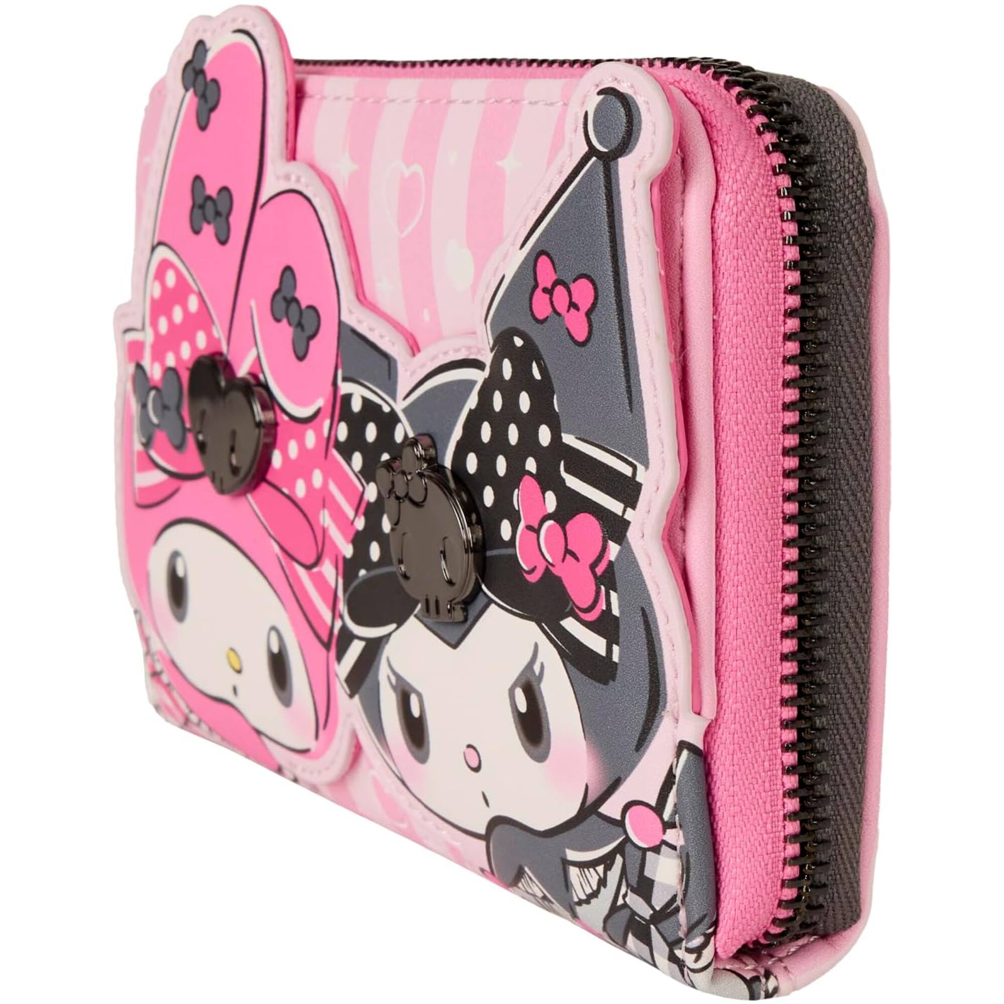 Alt View 1. LoungeFly - Loungefly Sanrio My Melody and Kuromi Zip Around Wallet, Pink and Black - Assorted Pre-Pack.