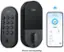 The text on the image reads: "tapo tapo 9:41 .al 1 2 3 Door Lock Bedroom 98% Locked Click the button to unlock Q 0 123 PIN Code Events Log Smart action Device Sharing 8 Help & Feedback Favorite iPhone sold separately."