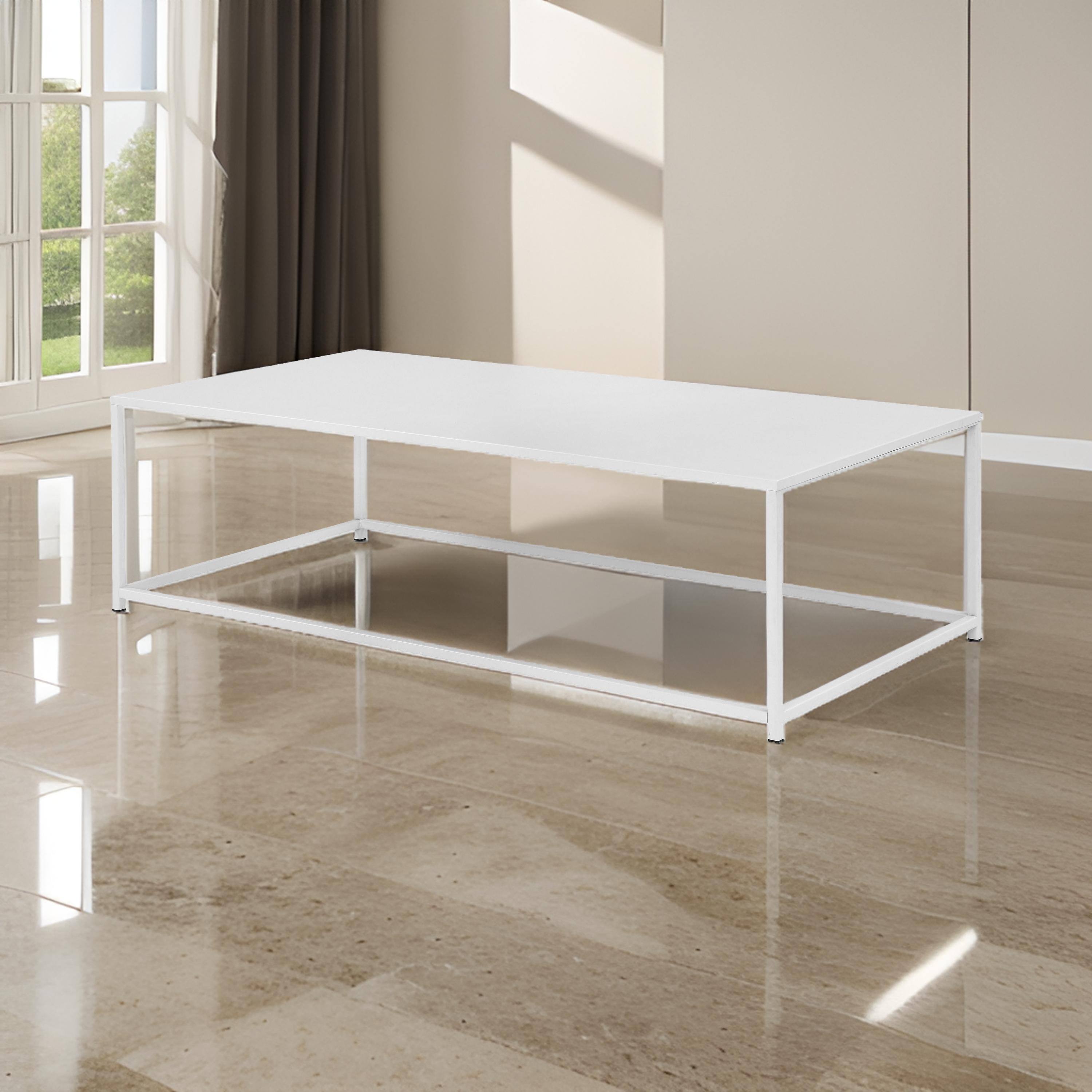 Manhattan Lane Eme 48 Inch Coffee Table, Rectangular Tabletop, Modern ...