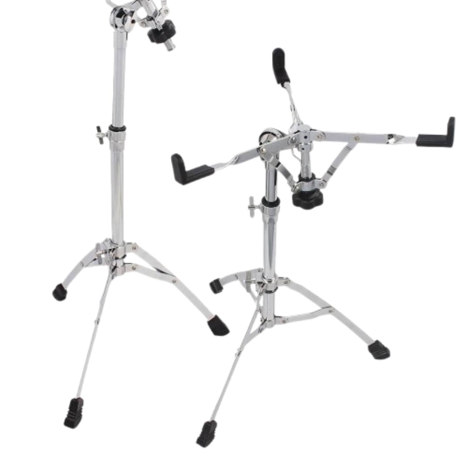 Front. Home Collection - Snare Drum Stand Adjustable Chrome Tripod Holder for 15 Inch Drums.