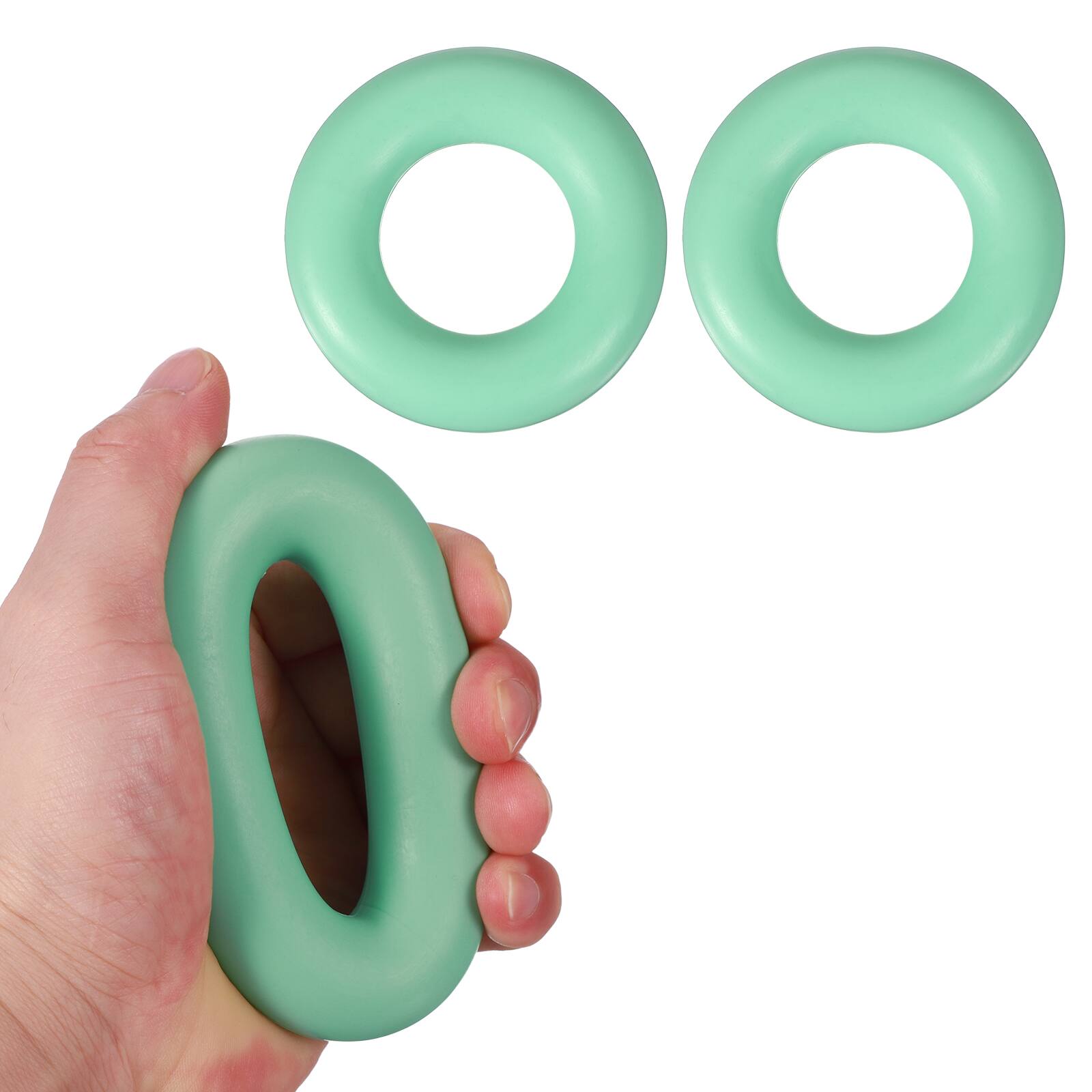 Front. Unique Bargains - 2pcs 3.5" 40LB Extra Pro Hand Gripper - Durable Non-Slip Exercise for Athletes, Rock Climbing, Workout & Fitness - Green.