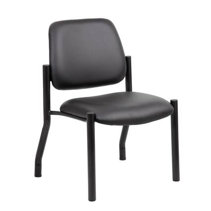 Front. Boss Office Products - Armless Guest and Reception Area Chair - Black.