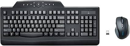 Alt View 1. Kensington - Kensington K72408USA Pro Fit Wireless Media Desktop Set with 2.4 GHz Frequency/30 ft. Wireless Range - Black - Black.