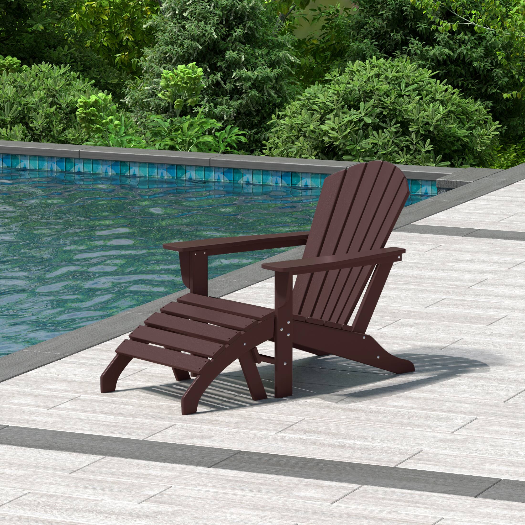 Angle. WestinTrends - WestinTrends Dylan Outdoor Adirondack Chair With Ottoman 2-Piece Set - Dark Brown.