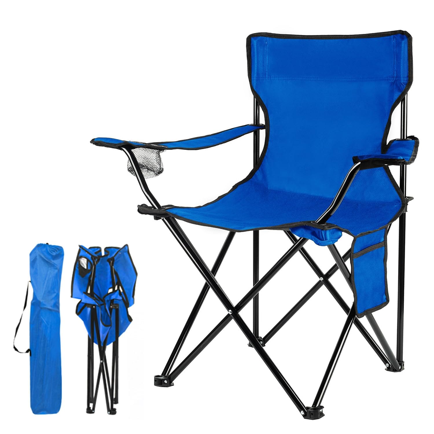 Front. JETRANSPORT - Folding Camping Chairs- Lightweight Portable Chair For Beach Lawn Outdoor Sports 【LIGHTWEIGHT】：The folding - Blue.