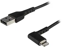 StarTech.com - 2m Angled Lightning to USB Cable - MFI Certified, Heavy Duty, Black