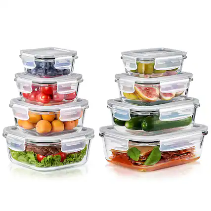 Front. Sorbus - Sorbus 16-Piece Glass Food Storage Containers with Lids - Airtight, Microwave, Fridge, Dishwasher, Oven Safe - Clear.