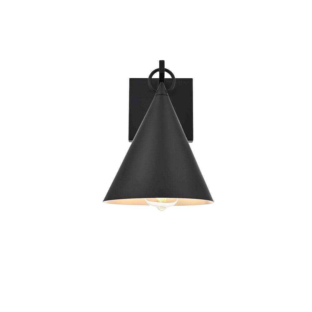 Back. Elegant Lighting - Hendrix 8 Inch Outdoor Wall Sconce In Black - Black.