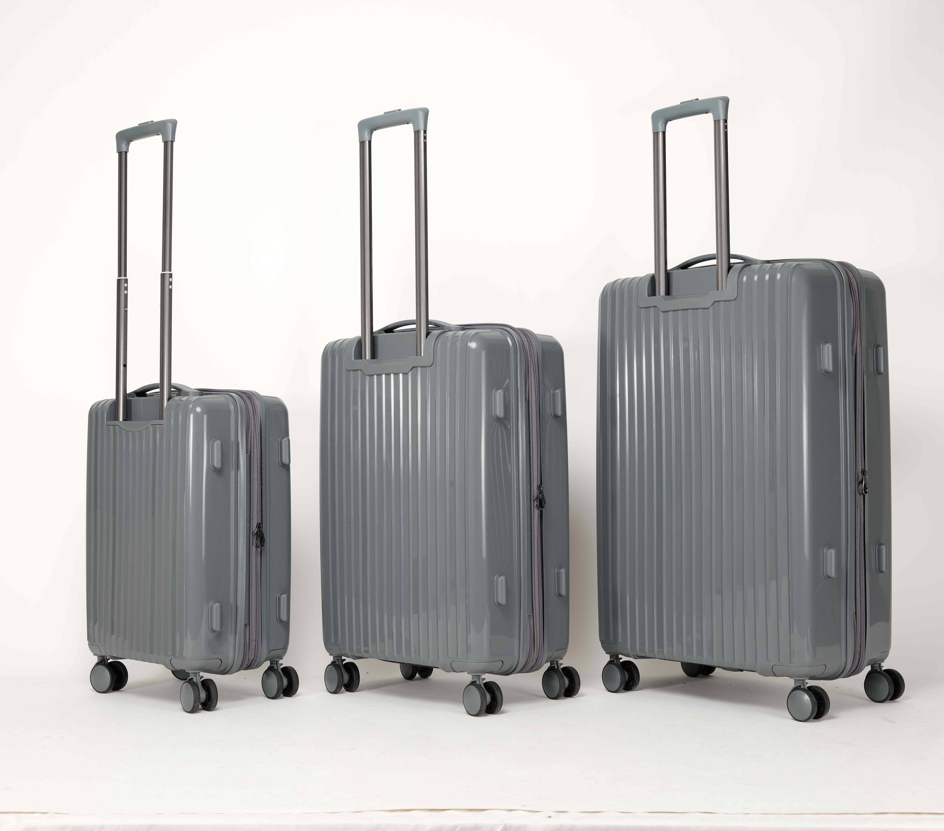 Angle. LOVMOR - Lovmor 3-Piece PP Luggage Set 20/24/28"  Spinner - Light Gray.