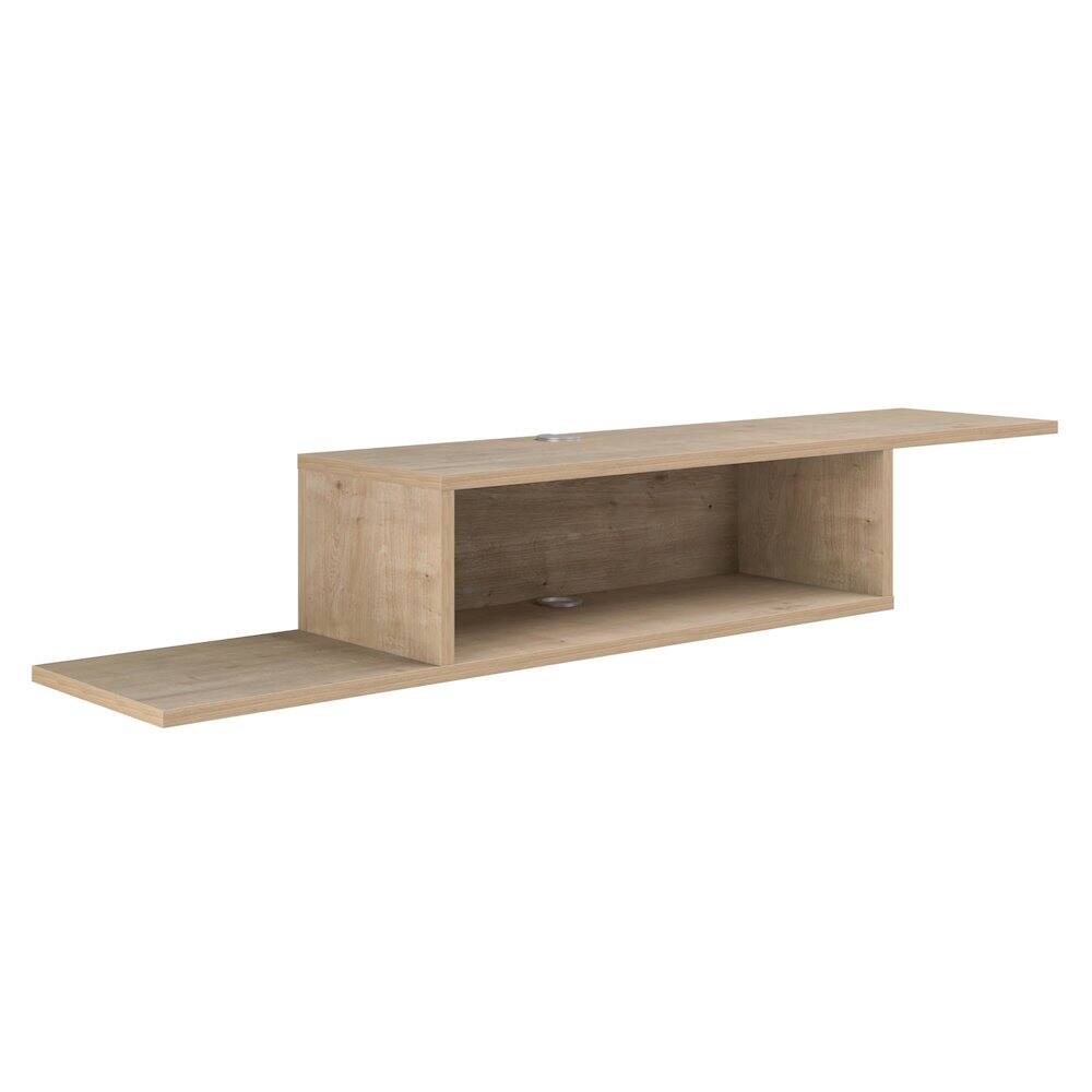 Angle. Atelier Mobili - Floating TV Stand for Up to 65 Inch TVs – Wall Mounted Floating Shelf - Beige.