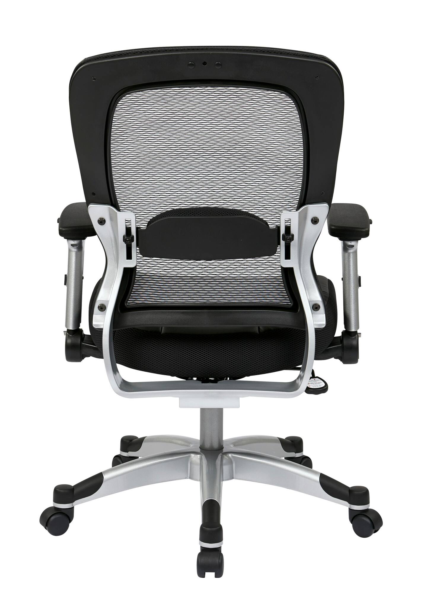 Back. Office Star Products - Professional Light Air Grid® Back Chair - Platinum & Black.